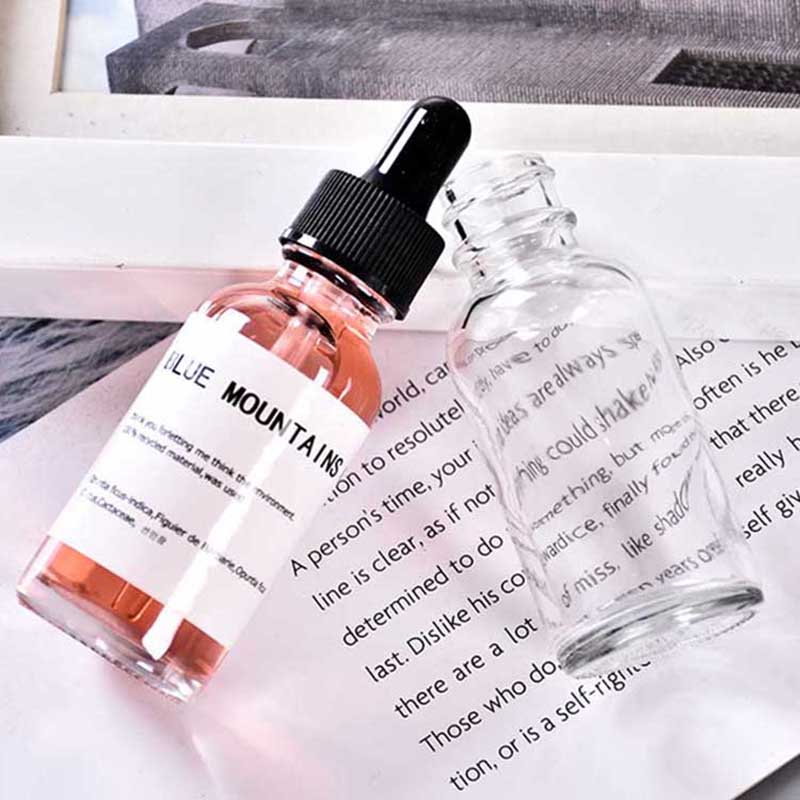 Custom Glass Dropper Bottles with Label Stickers Branded Printing