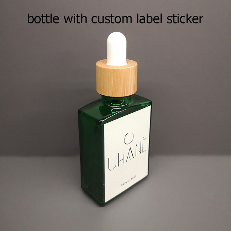 Custom Glass Dropper Bottles with Label Stickers Branded Printing