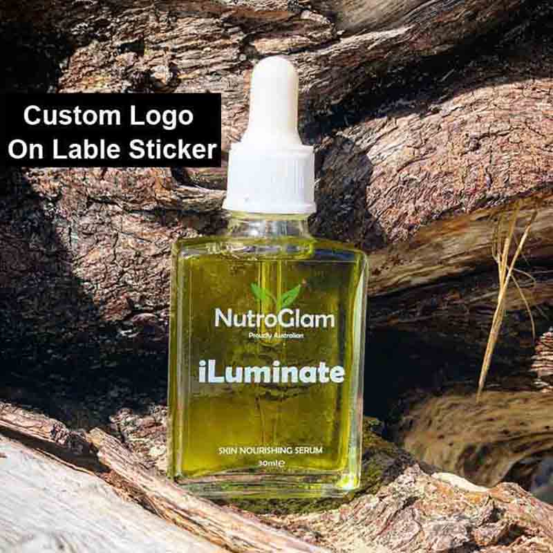 Custom Glass Dropper Bottles with Label Stickers Branded Printing