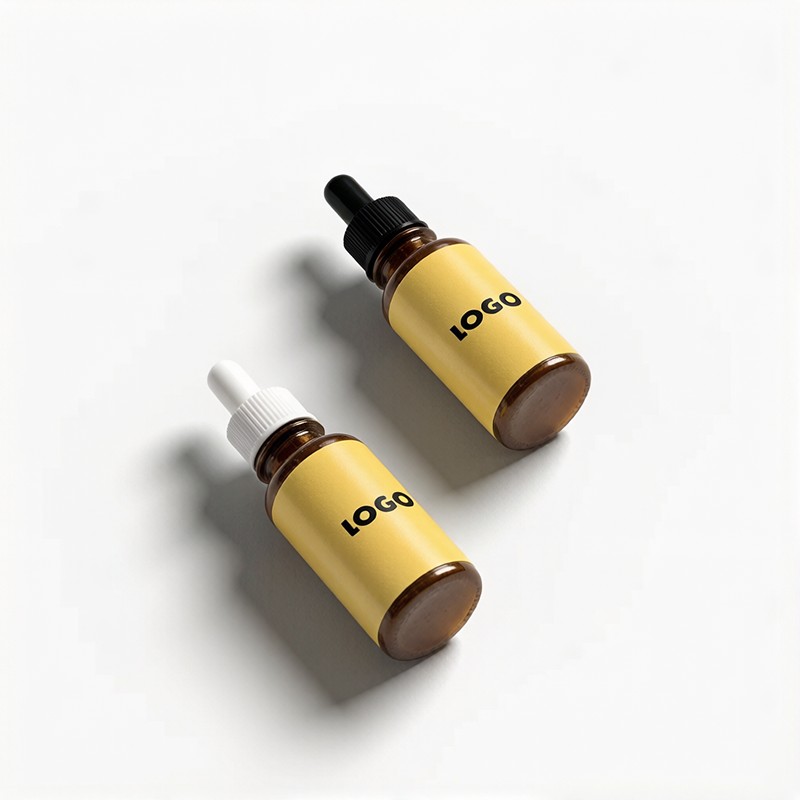 Custom Glass Dropper Bottles with Label Stickers Branded Printing