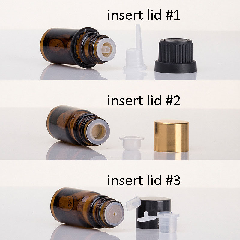 Glass Dropper Bottles with Orifice Reducer Insert Lid Cap Wholesale for Essential Oils 5ML 10ML