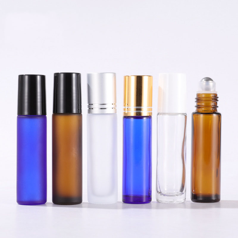 Best Selling 10ML Glass Roller Bottles Amber Clear Cobalt Blue Frosted
