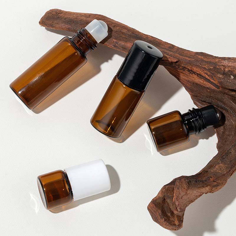 Small Amber Brown Color Glass Roller Vials 1ML 2ML 3ML 5ML 1 2 3 5 ML