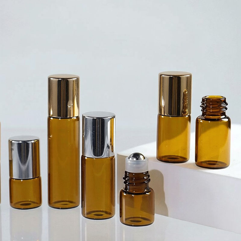 Small Amber Brown Color Glass Roller Vials 1ML 2ML 3ML 5ML 1 2 3 5 ML