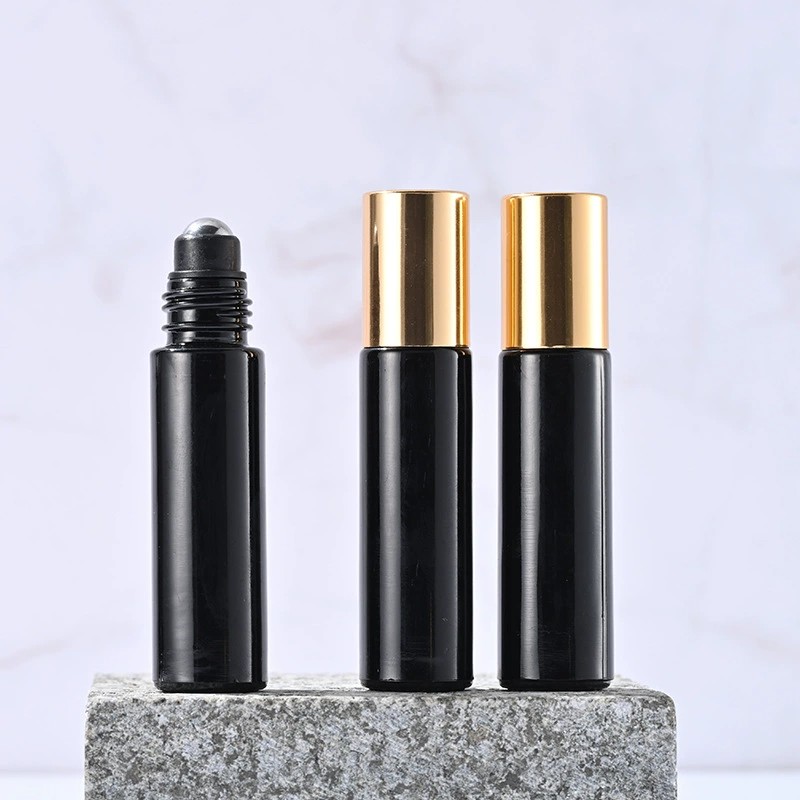 Empty 10ML Matte Black Glass Roller Bottles Wholesale