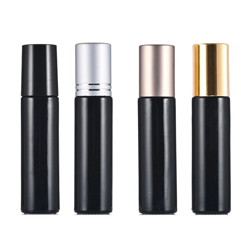 Empty 10ML Matte Black Glass Roller Bottles Wholesale