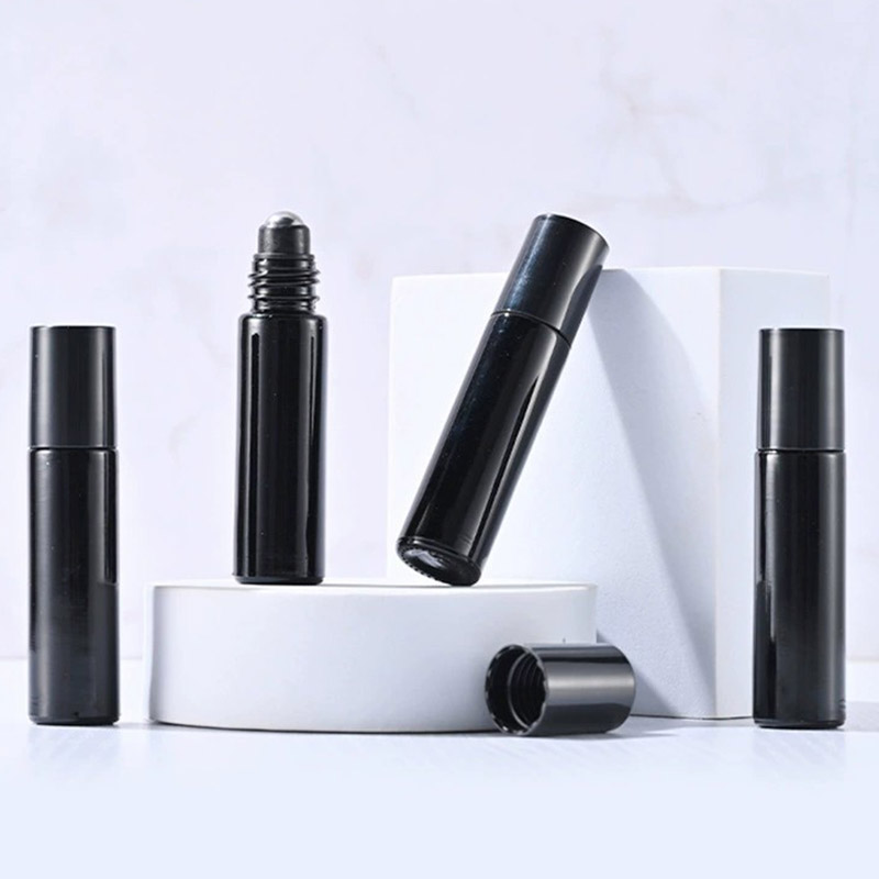 Empty 10ML Matte Black Glass Roller Bottles Wholesale