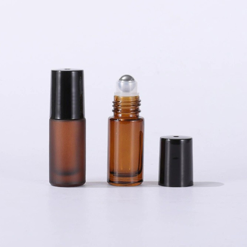 5ML Glass Roller Bottles Amber Clear Frosted Cobalt Blue Green Pink Purple