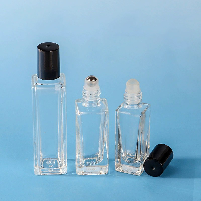 Short Square Clear Glass Roller Ball Bottles 3ML 5ML 8ML 10ML 20ML