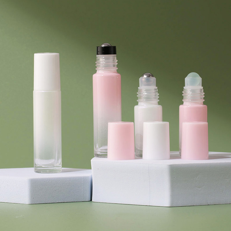 Ombre Colors Glass Essential Oil Roller Bottles Pink White 5ML 10ML