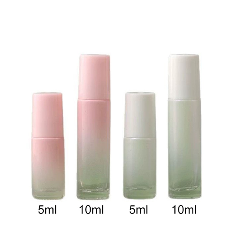 Ombre Colors Glass Essential Oil Roller Bottles Pink White 5ML 10ML