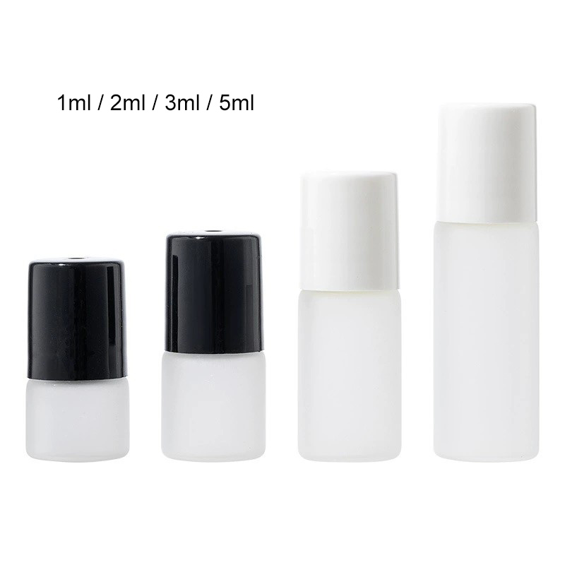Frosted Glass Essential Oil Sample Vials with Roller Ball 1ML 2ML 3ML 5ML
