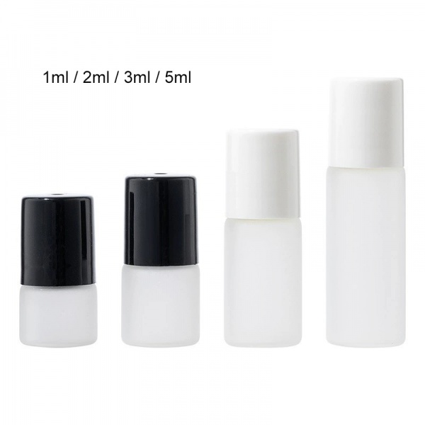 Frosted Glass Essential Oil Sample Vials with Roller Ball 1ML 2ML 3ML 5ML