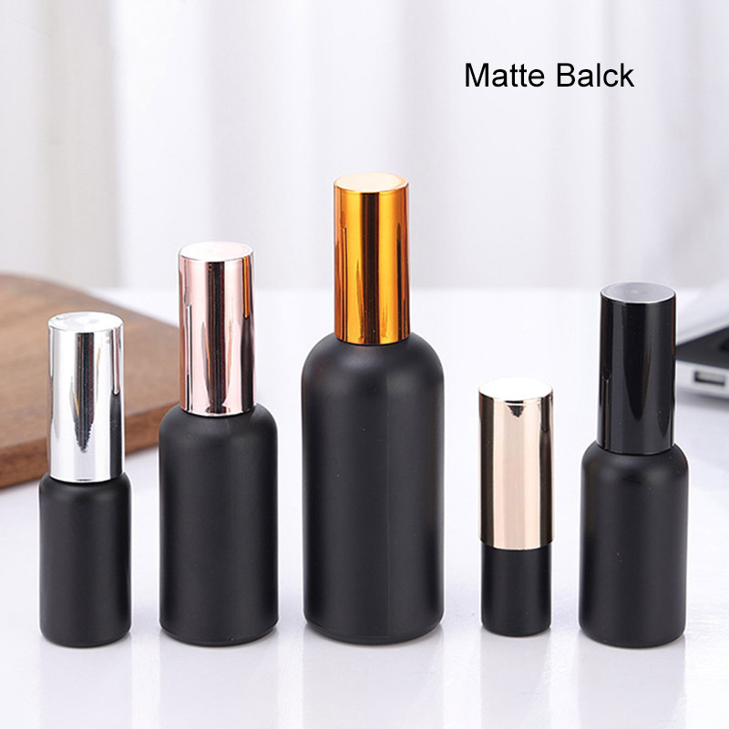 Black Glass Fine Mist Spray Bottles Matte Glossy 5ML 10ML 15ML 20ML 30ML 50ML 100ML