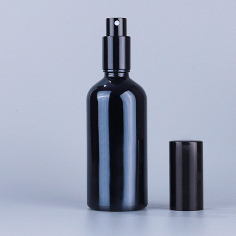 Black Glass Fine Mist Spray Bottles Matte Glossy 5ML 10ML 15ML 20ML 30ML 50ML 100ML