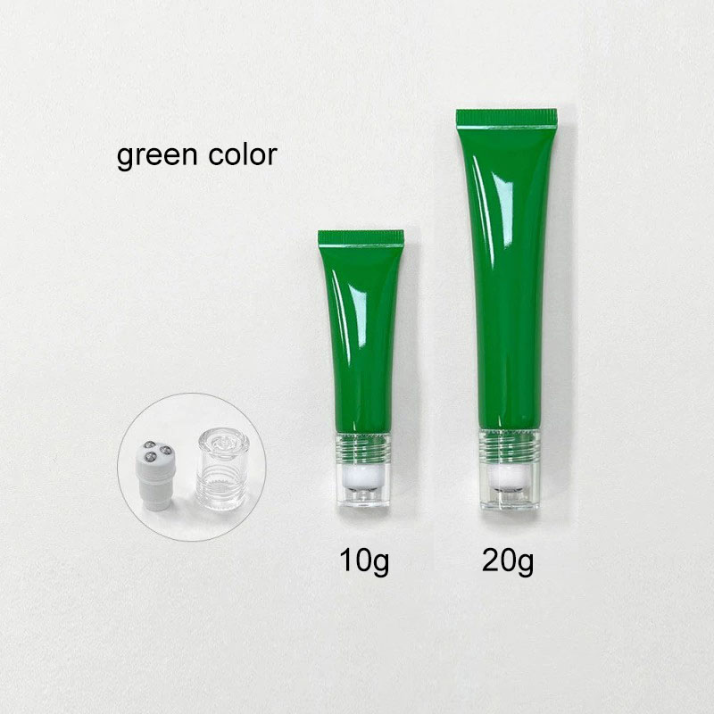 Empty Applicator Tubes with 3 Metal Stainless Steel Roller Balls for Eye Gel Cream Massage 10ml 15ml 20ml 30ml