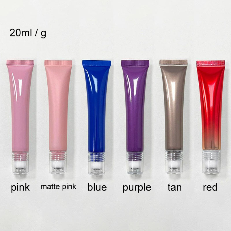 Empty Applicator Tubes with 3 Metal Stainless Steel Roller Balls for Eye Gel Cream Massage 10ml 15ml 20ml 30ml
