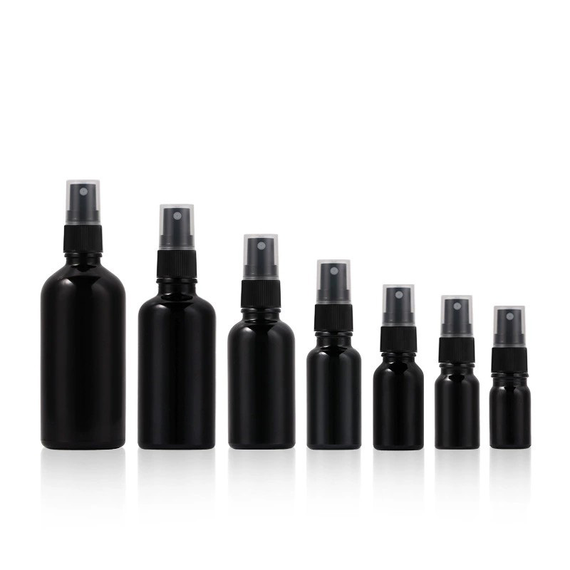 Black Glass Fine Mist Spray Bottles Wholesale 5ML 10ML 15ML 20ML 30ML 50ML 100ML