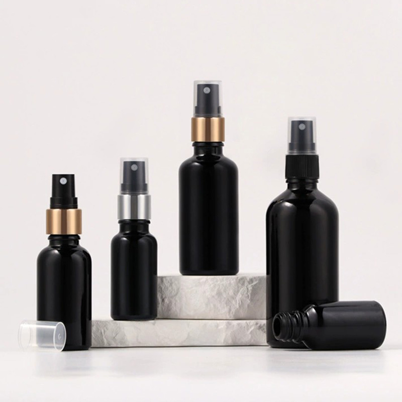 Black Glass Fine Mist Spray Bottles Wholesale 5ML 10ML 15ML 20ML 30ML 50ML 100ML