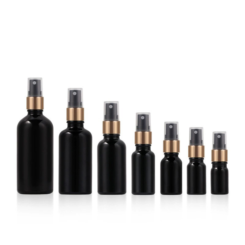 Black Glass Fine Mist Spray Bottles Wholesale 5ML 10ML 15ML 20ML 30ML 50ML 100ML