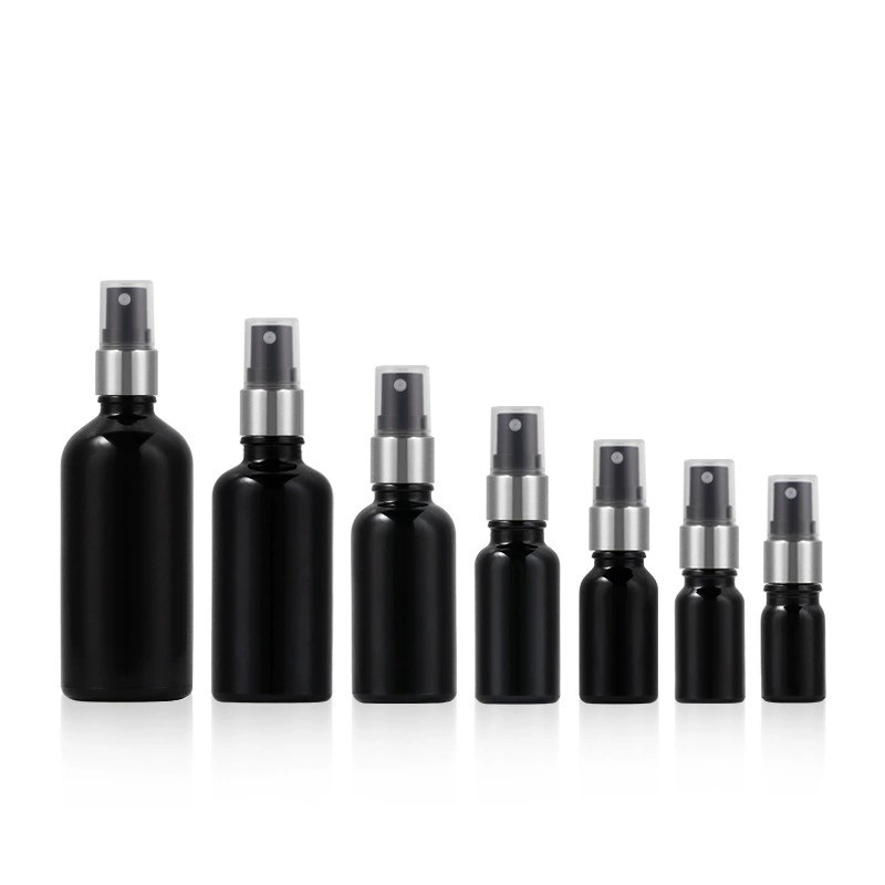 Black Glass Fine Mist Spray Bottles Wholesale 5ML 10ML 15ML 20ML 30ML 50ML 100ML
