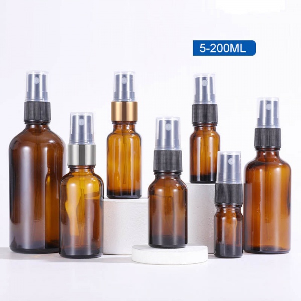 Amber Glass Spray Bottles for Essential Oils Wholesale 1 2 4 OZ 5ML 10ML 15ML 30ML 50ML 60ML 100ML 120ML
