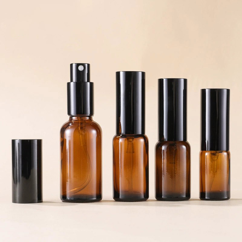 Amber Glass Bottles with Spray Top Cap Wholesale 5ML 10ML 15ML 20ML 30ML 50ML 100ML