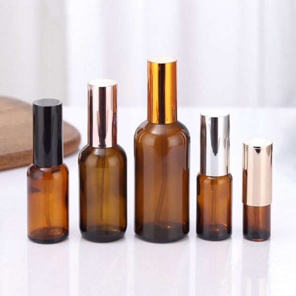 Amber Glass Bottles with Spray Top Cap Wholesale 5ML 10ML 15ML 20ML 30ML 50ML 100ML