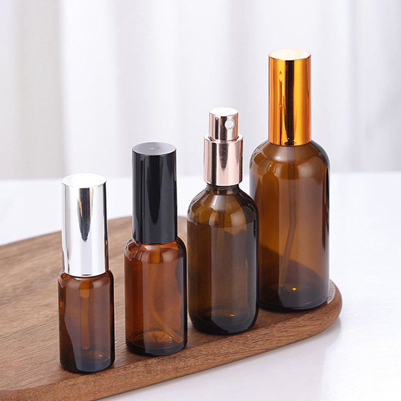Amber Glass Bottles with Spray Top Cap Wholesale 5ML 10ML 15ML 20ML 30ML 50ML 100ML