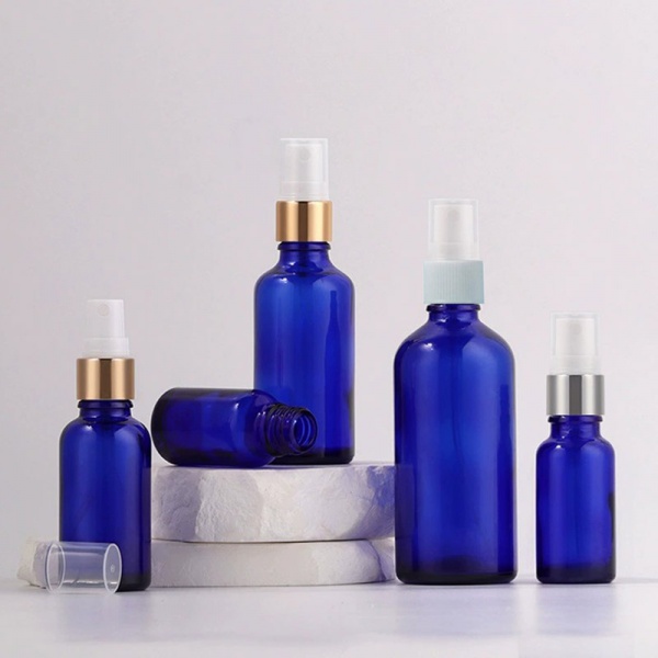 Cobalt Blue Glass Spray Bottles for Essential Oils Wholesale 5ML 10ML 15ML 20ML 30ML 50ML 100ML 1 2 4 OZ