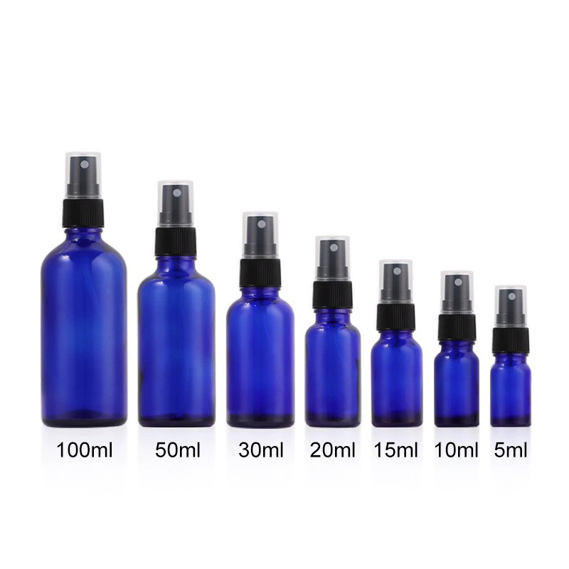 Cobalt Blue Glass Spray Bottles for Essential Oils Wholesale 5ML 10ML 15ML 20ML 30ML 50ML 100ML 1 2 4 OZ