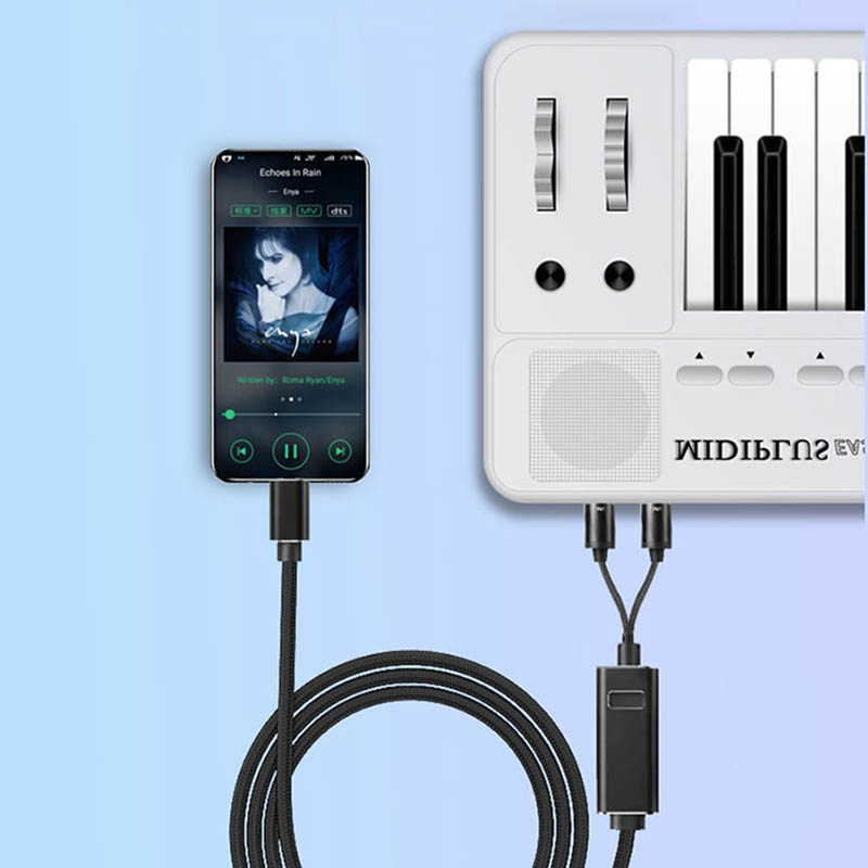 5 Pin Din Midi in and out Interface to USB Type C Cord Cable for Keyboard Plug Port Connector 2M
