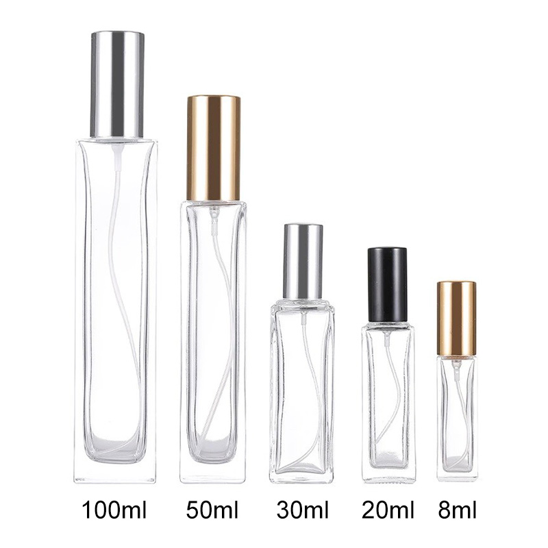 Slim Square Glass Spray Bottles 8ML 20ML 30ML 50ML 100ML
