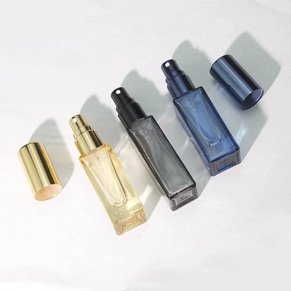 Colored Square Glass Spray Bottles 3ML 5ML 8ML 10ML Yellow Purple Blue Grey Black Amber Dark Green Rose Pink