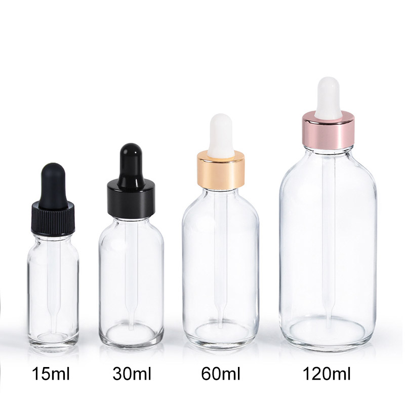 15ML 30ML 60ML 120ML 1OZ 2OZ 4OZ Glass Dropper Bottles Clear Amber Green Cobalt Blue 1 2 4 OZ Ounce 15 30 60 120 ML