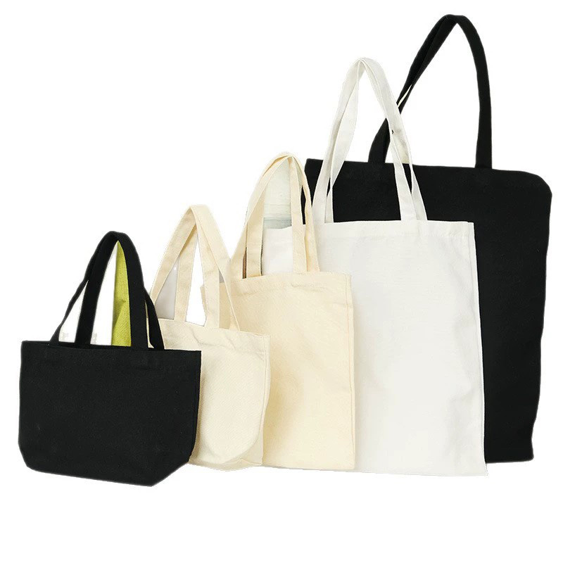Plain Blank Cotton Canvas Tote Bags Black White Pink Beige Cream Natural Green Brown Red Navy Blue Orange Purple Yellow Grey