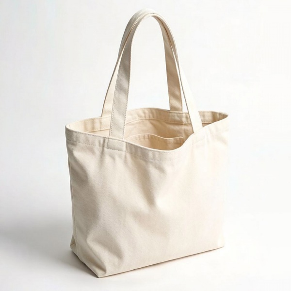 Large Cotton Canvas Utility Tote Bags with Inside Multi Pocket Compartments Natural Black Plain