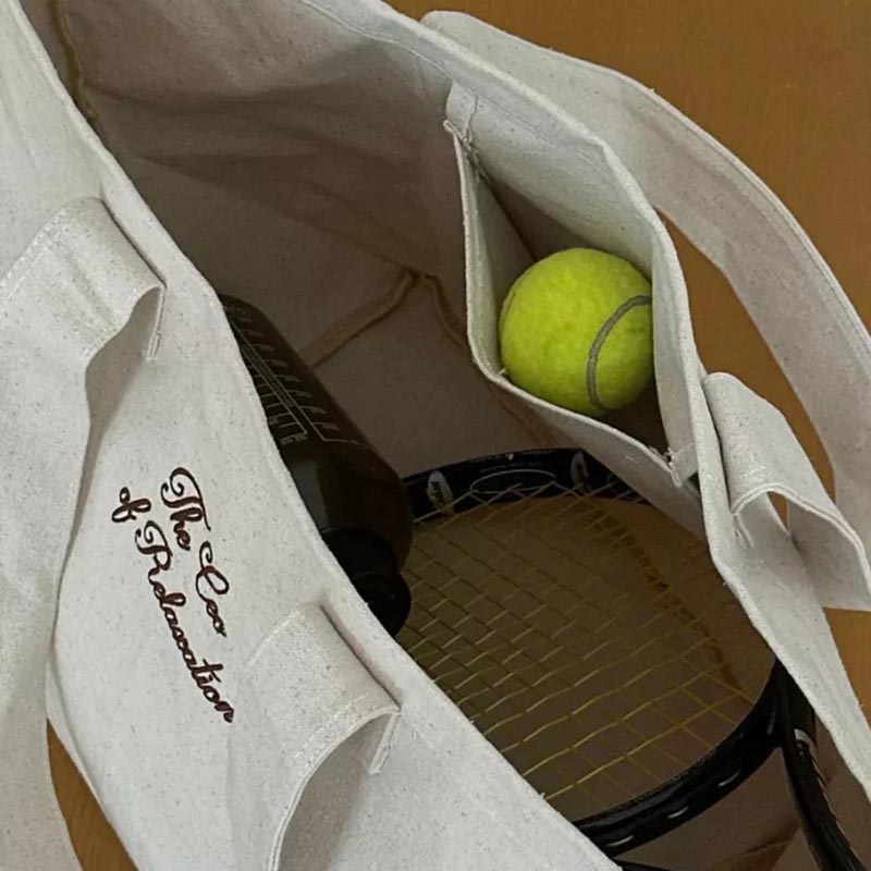 Large Cotton Canvas Utility Tote Bags with Inside Multi Pocket Compartments Natural Black Plain