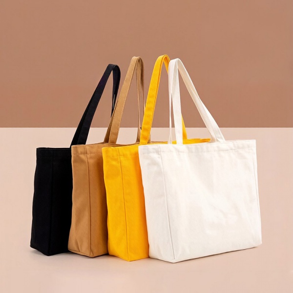 Carry On Canvas Tote Bags with Long Shoulder Strap Rope Handles and Flat Bottom